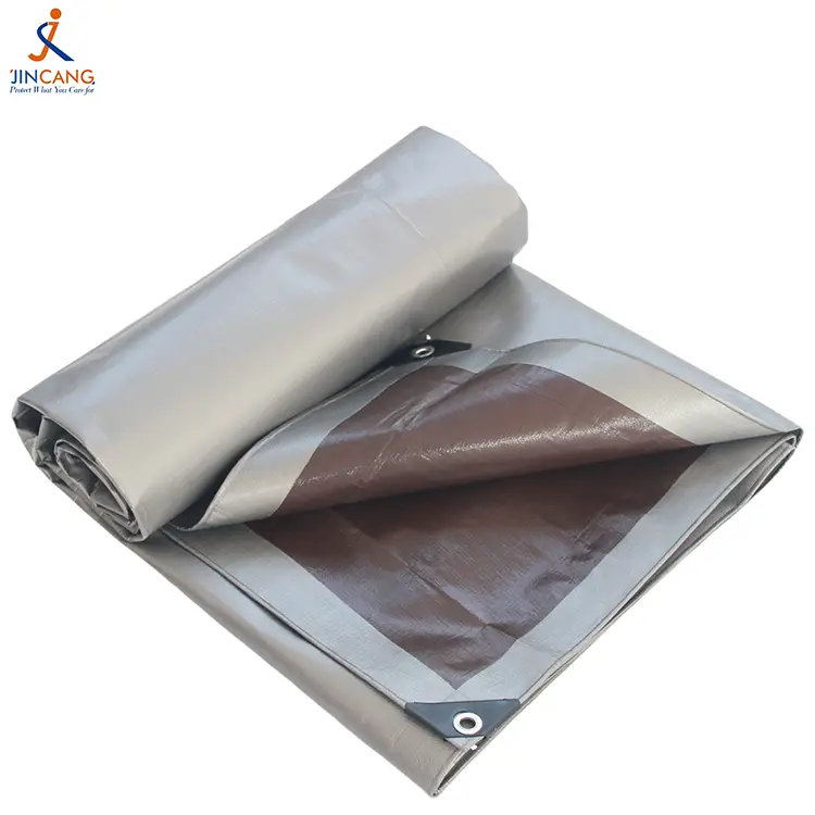 220 g di tarpaulina PE marrone argento